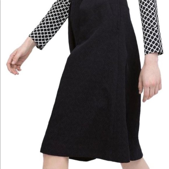 New Zara jacquard floral textured pleated high rise volume a-line midi skirt - Picture 4 of 15